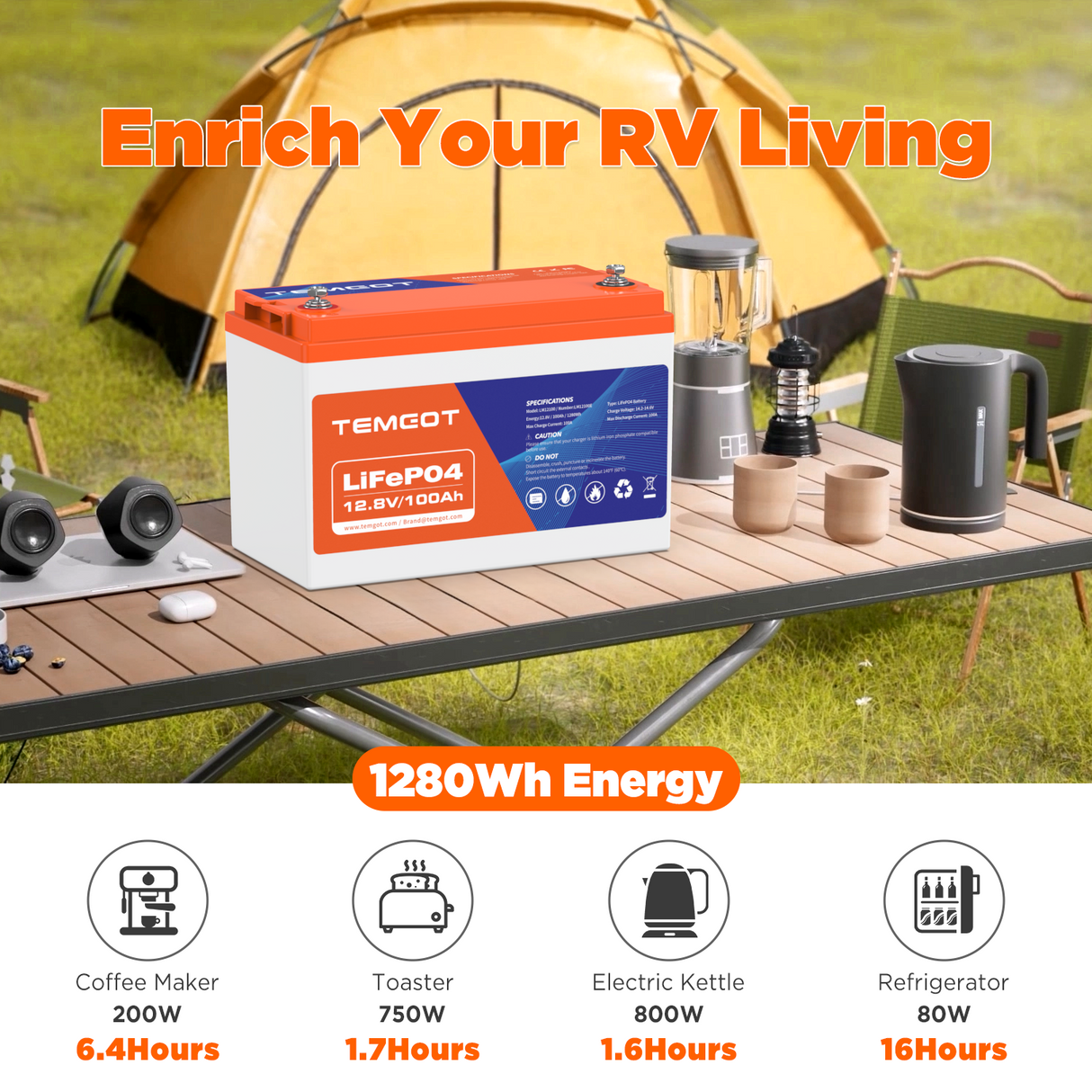 12V 100Ah LiFePO4 battery application