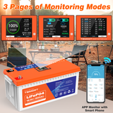 Temgot LiFePO4 12V 200Ah 2560Wh Battery with Touchable LCD Screen, Built-in 200A BMS & Bluetooth, 5000+ Cycles, Ideal for: RVs & Campers, Marine, Off-Grid Systems, Server Rack Temgot LiFePO4 12V 200Ah 2560Wh Battery with Touchable LCD Screen, Built-in 200A BMS & Bluetooth, 5000+ Cycles, Ideal for: RVs & Campers, Marine, Off-Grid Systems, Server Rack