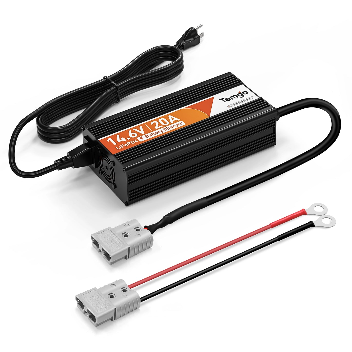 14.6V 20A Smart Battery Charger, LiFePO4 Battery Charger for 12V Lithium Battery, Perfect for LiFePO4 Battery Recharging, Support Fast Charging
