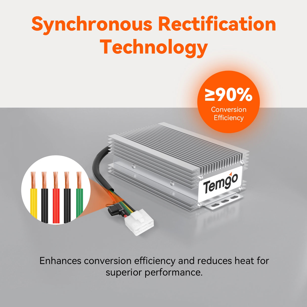 Temgo 48V/72V to 12V Golf Cart Voltage Converter, 25A 335W DC to DC Buck Power Supply