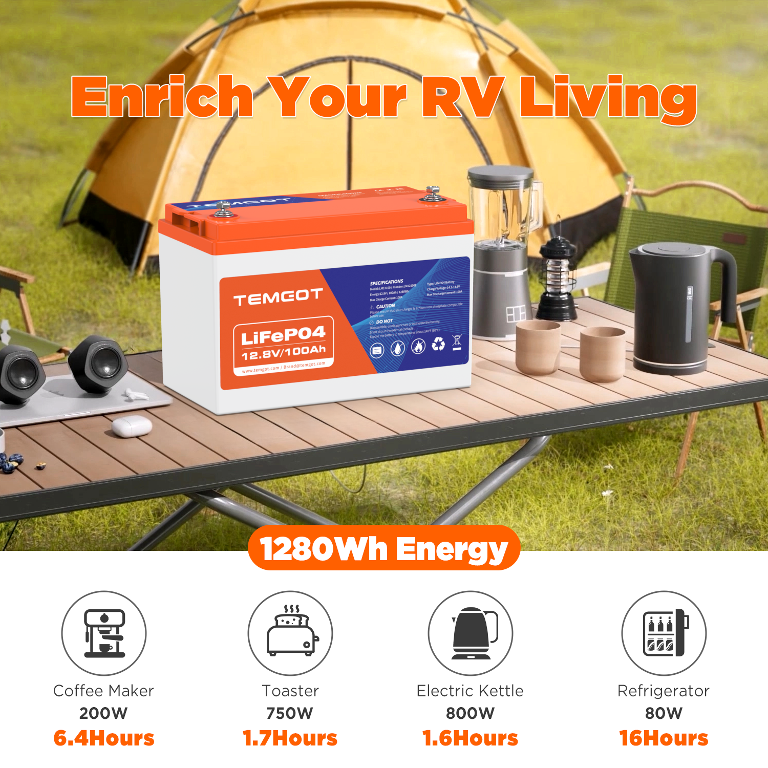 12V 100Ah LiFePO4 battery application