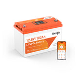Temgo LiFePO4 12V 100Ah 1280Wh Self-Heating Battery with Touchable LCD Screen, Built-in 100A BMS & Bluetooth, 5000+ Cycles, Ideal for RVs & Campers, Marine, Solar, Off-Grid