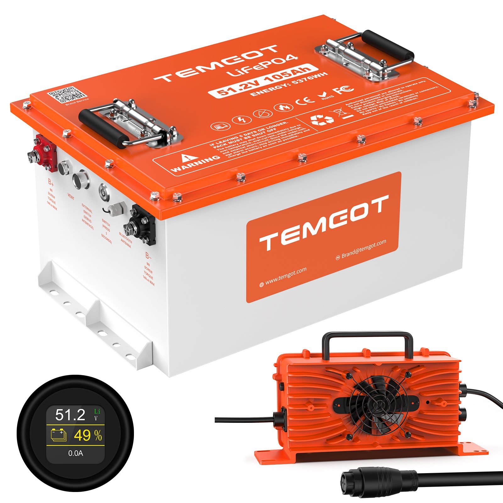 Temgot 48 volt lithium golf cart battery conversion kit
