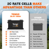 Temgo 36V 100Ah Golf Cart Lithium Battery Conversion Kit, SPCC Casing