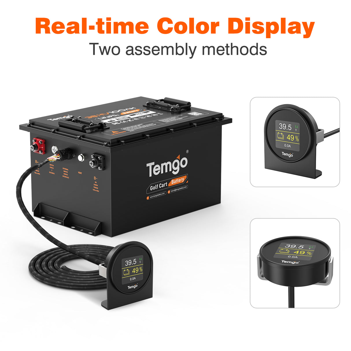 Temgo 36V 100Ah Golf Cart Lithium Battery Conversion Kit, SPCC Casing