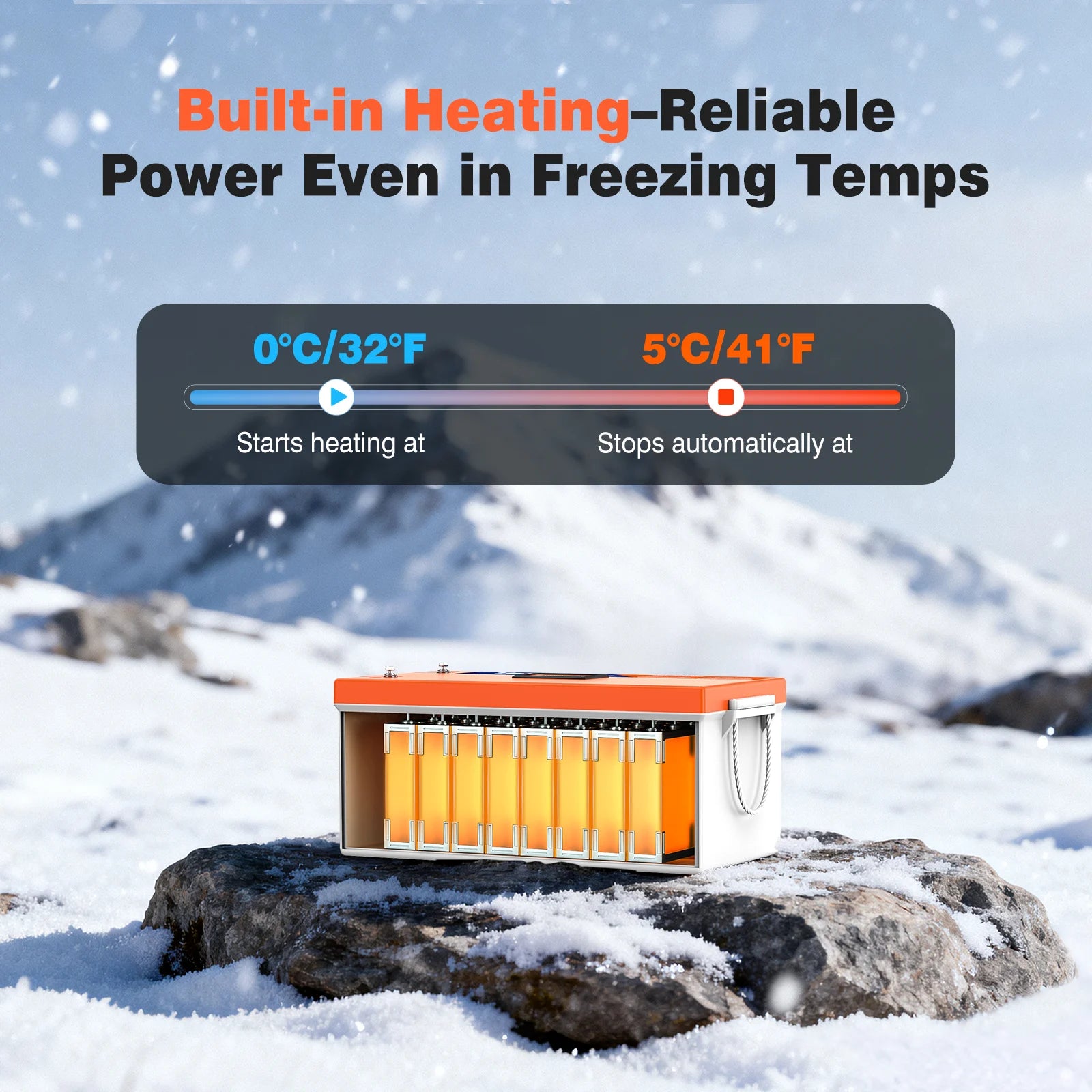 Temgo LiFePO4 12V 300Ah 3840Wh Self-Heating Battery with Touchable LCD Screen, Built-in 200A BMS & Bluetooth, 5000+ Cycles, Perfect for RVs, Motorhomes, Off Grid, Trailer & Camper