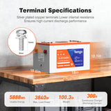 Temgo LiFePO4 12V 460Ah 5888Wh Battery with Touchable LCD Screen, Built-in 300A BMS & Bluetooth, 5000+ Cycles, Perfect for RVs, Yacht, Marine, Boat, Home Energy, Server Rack