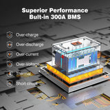 Temgo LiFePO4 12V 460Ah 5888Wh Battery with Touchable LCD Screen, Built-in 300A BMS & Bluetooth, 5000+ Cycles, Perfect for RVs, Yacht, Marine, Boat, Home Energy, Server Rack