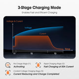 Temgot 14.6V 50A LiFePO4 Battery Charger, Fast Charging Lithium Battery Charger with Smart Activation, LED Indicator, Wire Lugs & Full Protection