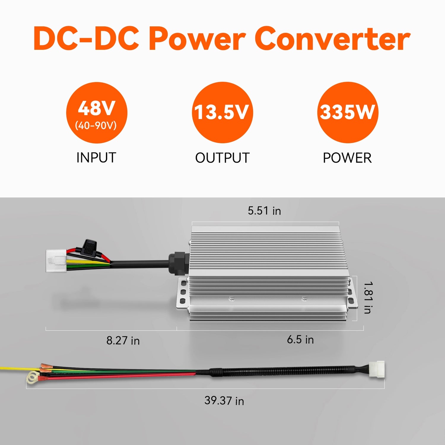Temgo 48V/72V to 12V Golf Cart Voltage Converter, 25A 335W DC to DC Buck Power Supply