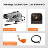 【Pre-Order】Temgo 48V(51.2V) 150ah Lithium Golf Cart Battery, Complete Upgrade Kit with Charger, LCD Display & App, Built-in 200A BMS, Max 10.24kW Power Output