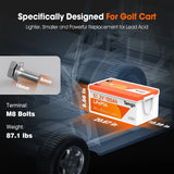 Temgo 48V 100Ah 5.12kWh Lithium Golf Cart Battery with LCD Screen Display, Built-in 200A BMS & Bluetooth, 5000+ Cycles, 16S1P