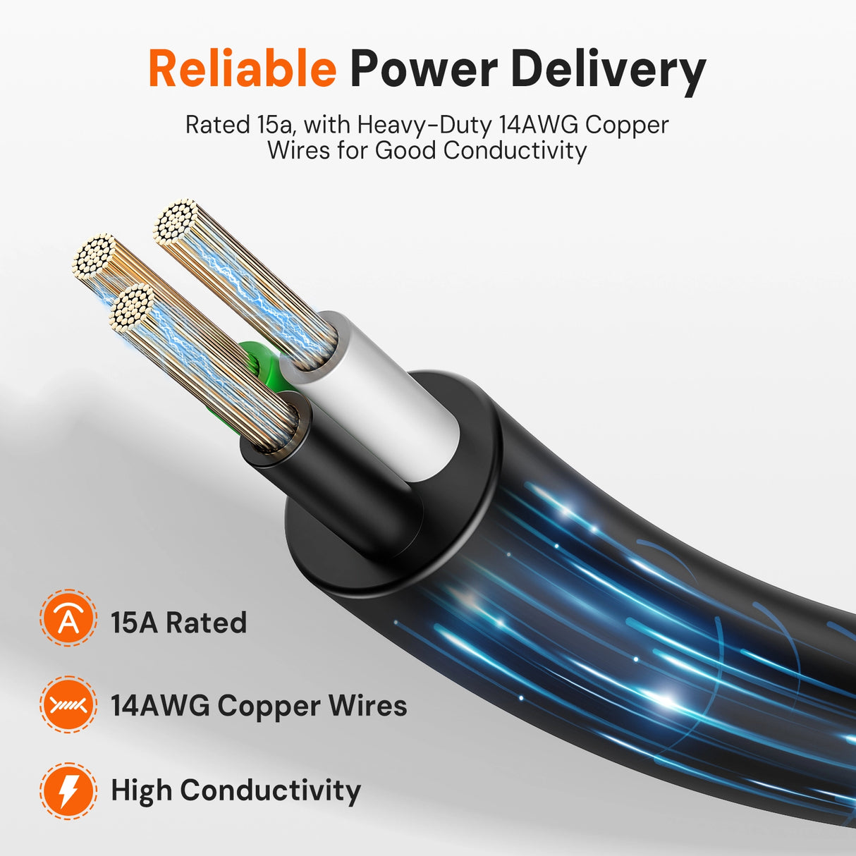 【Pre-order】125V 15A AC Power Inlet Port Plug with 16.5in Cord & 9.84ft Extension Cable, Waterproof Cap, 14AWG, Golf Cart & Outdoor Charging Socket Kit