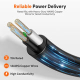 【Pre-order】125V 15A AC Power Inlet Port Plug with 16.5in Cord & 9.84ft Extension Cable, Waterproof Cap, 14AWG, Golf Cart & Outdoor Charging Socket Kit