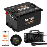Temgo 36V 100Ah 3.84kWh Lithium Golf Cart Battery with SOC Indicator Display, Built-in 200A BMS & Bluetooth, 4000+ Cycles & IP67, 12S1P